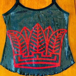 Custo Barcelona -90s Multi-Colored Tank with Clear Paillettes Tank Top